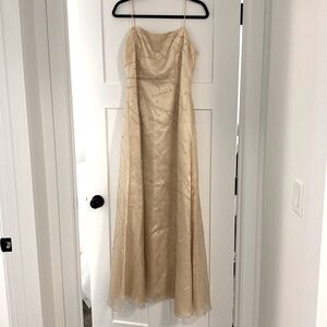 Champagne / gold gown hand beaded sz 46